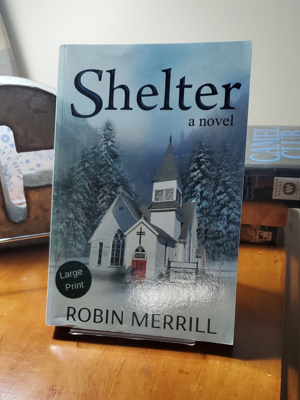 LARGE PRINT Shelter by Robin Merrill - Blue Cover Paperback